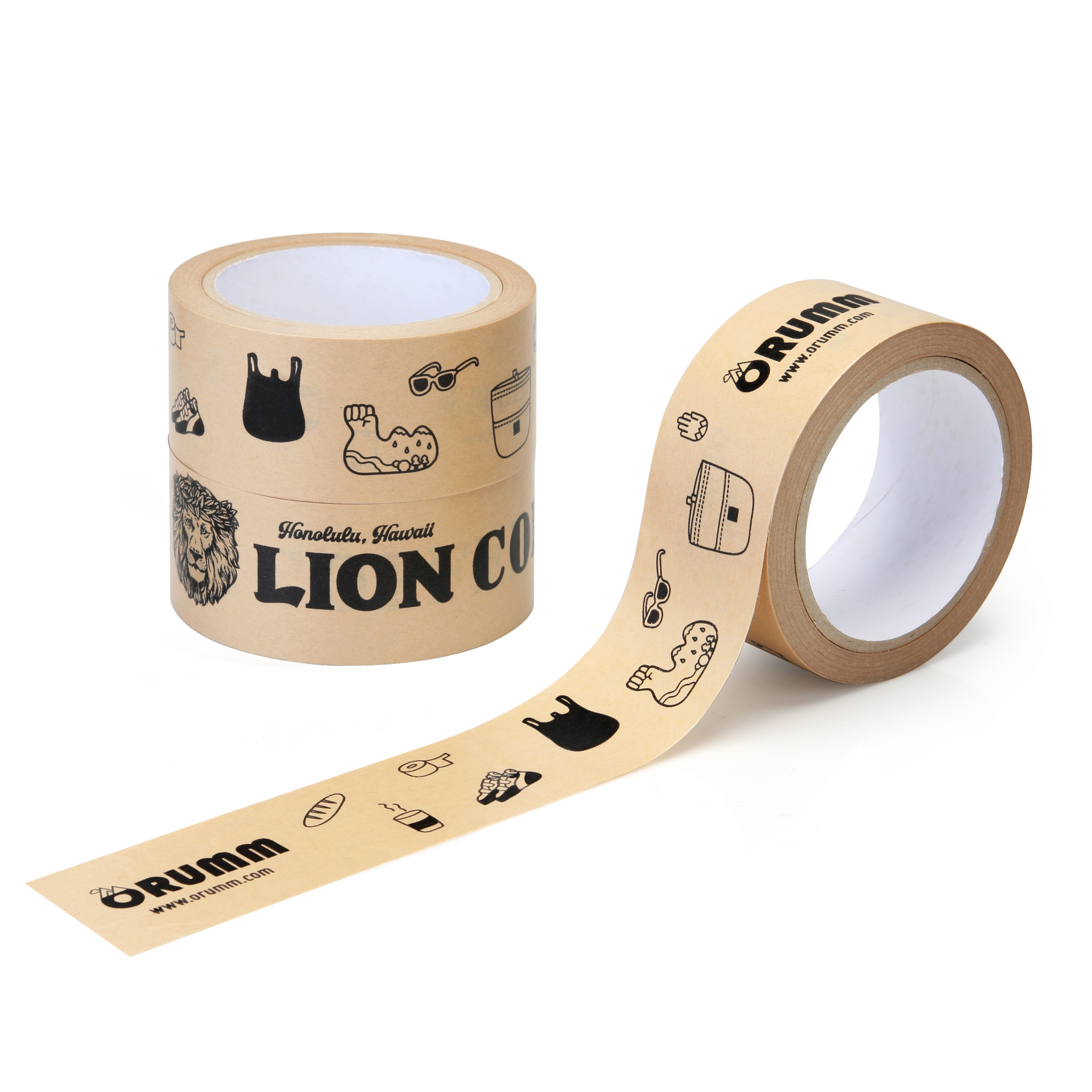 クラフトテープ黒1色小ロット印刷